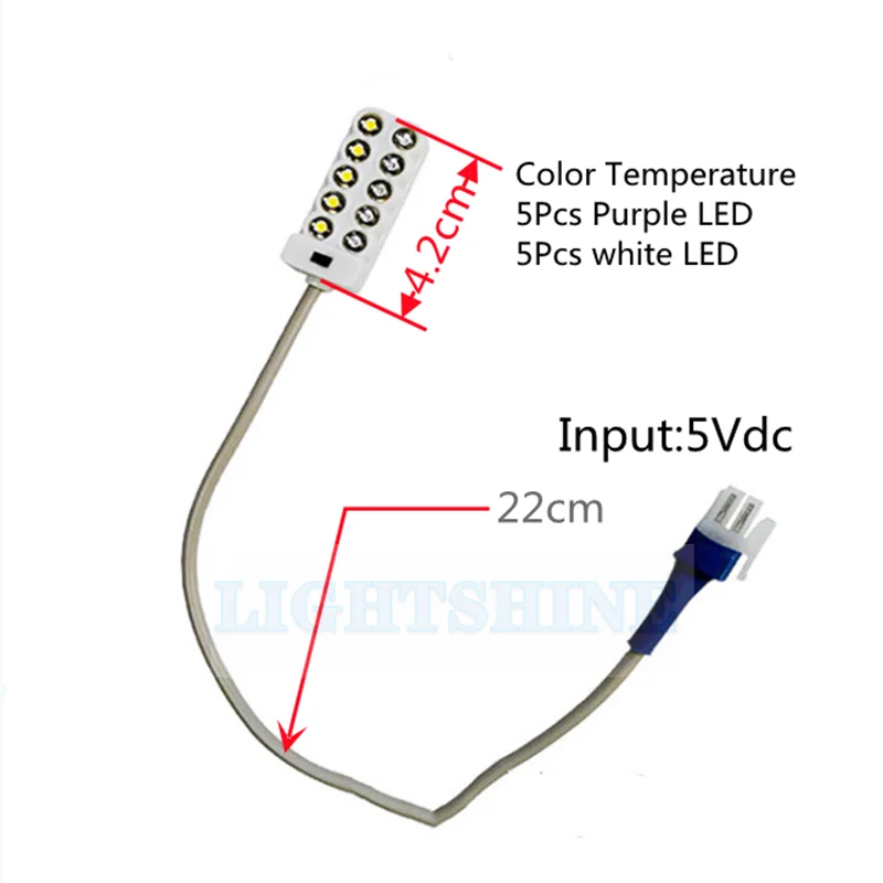 Electric Control Clothing Car Light 5V Special Computer Flat Car Light 5 CW +5 Purple Electric Control Plug Sewing machine lamp
Electric Control Clothing Car Light 5V Special Computer Flat Car Light 5 CW +5 Purple Electric Control Plug Sewing machine lamp