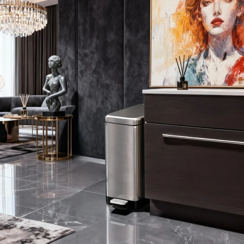 Мусорное ведро из нержавеющей стали с педалью для кухни, ванной, спальни, туалета, с крышкой, для уборки
Мусорное ведро из нержавеющей стали с педалью для кухни, ванной, спальни, туалета, с крышкой, для уборки