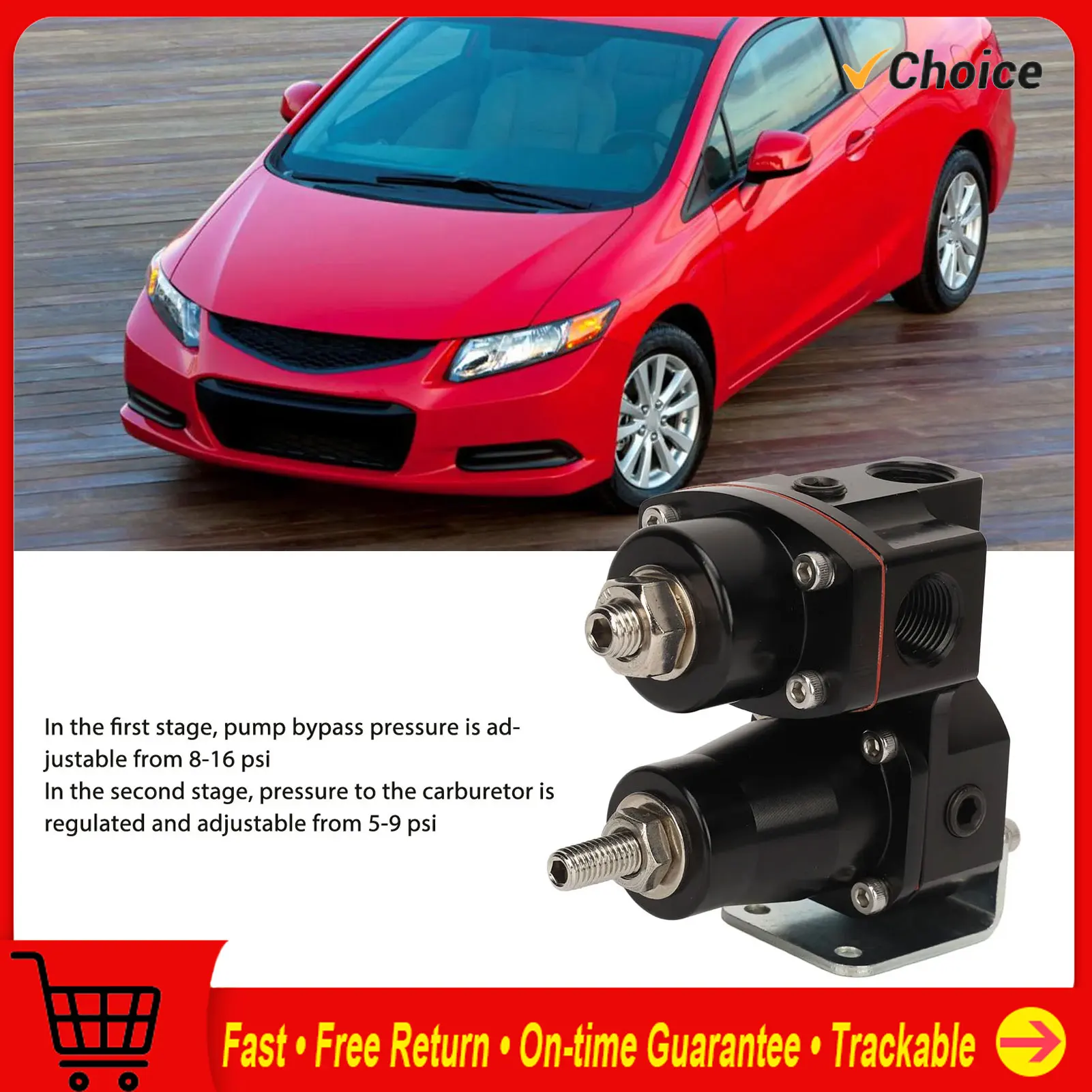 Dual Stage Fuel Pressure Regulator Metal Construction 13220 for EFI To Carburettor Conversion Car Truck Fuel System
Dual Stage Fuel Pressure Regulator Metal Construction 13220 for EFI To Carburettor Conversion Car Truck Fuel System