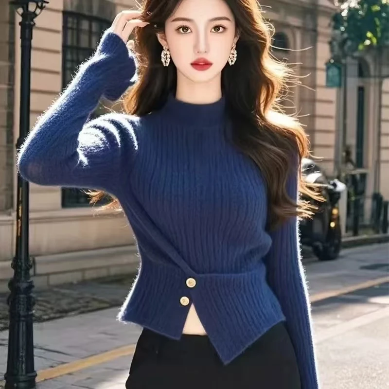 Female Clothing Vintage Chic Solid Pullovers Elastic Slim Wool Knitwear Autumn Commute Fashion Elegant Flare Sleeve Sweaters
Female Clothing Vintage Chic Solid Pullovers Elastic Slim Wool Knitwear Autumn Commute Fashion Elegant Flare Sleeve Sweaters