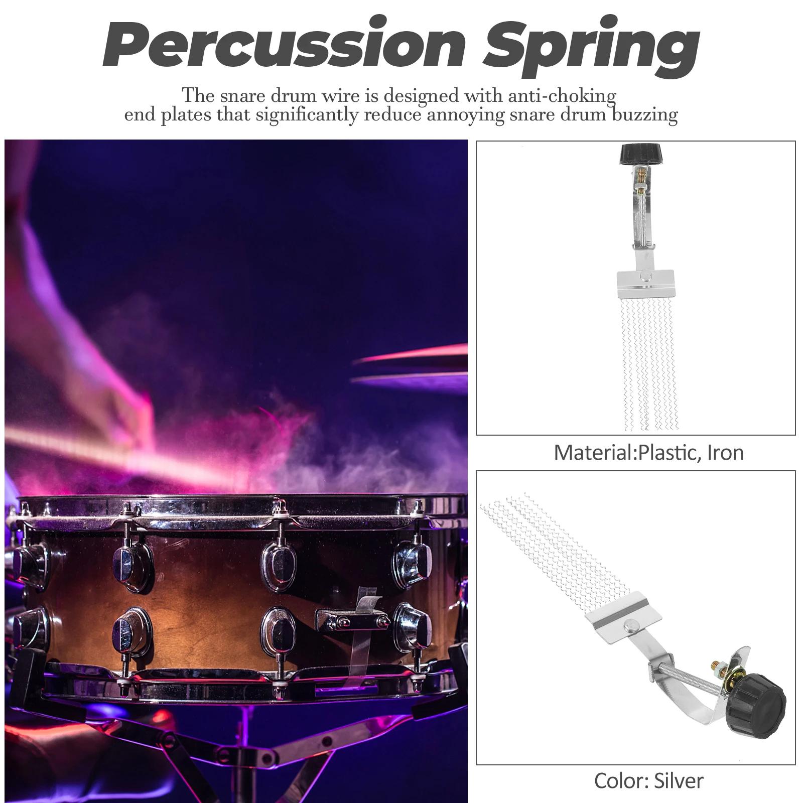 2pcs Wire Replacement Iron For Snare Drum Half Drum Wire Spring Durable Metal Belt Drumming Percussion Spring Snare 
2pcs Wire Replacement Iron For Snare Drum Half Drum Wire Spring Durable Metal Belt Drumming Percussion Spring Snare