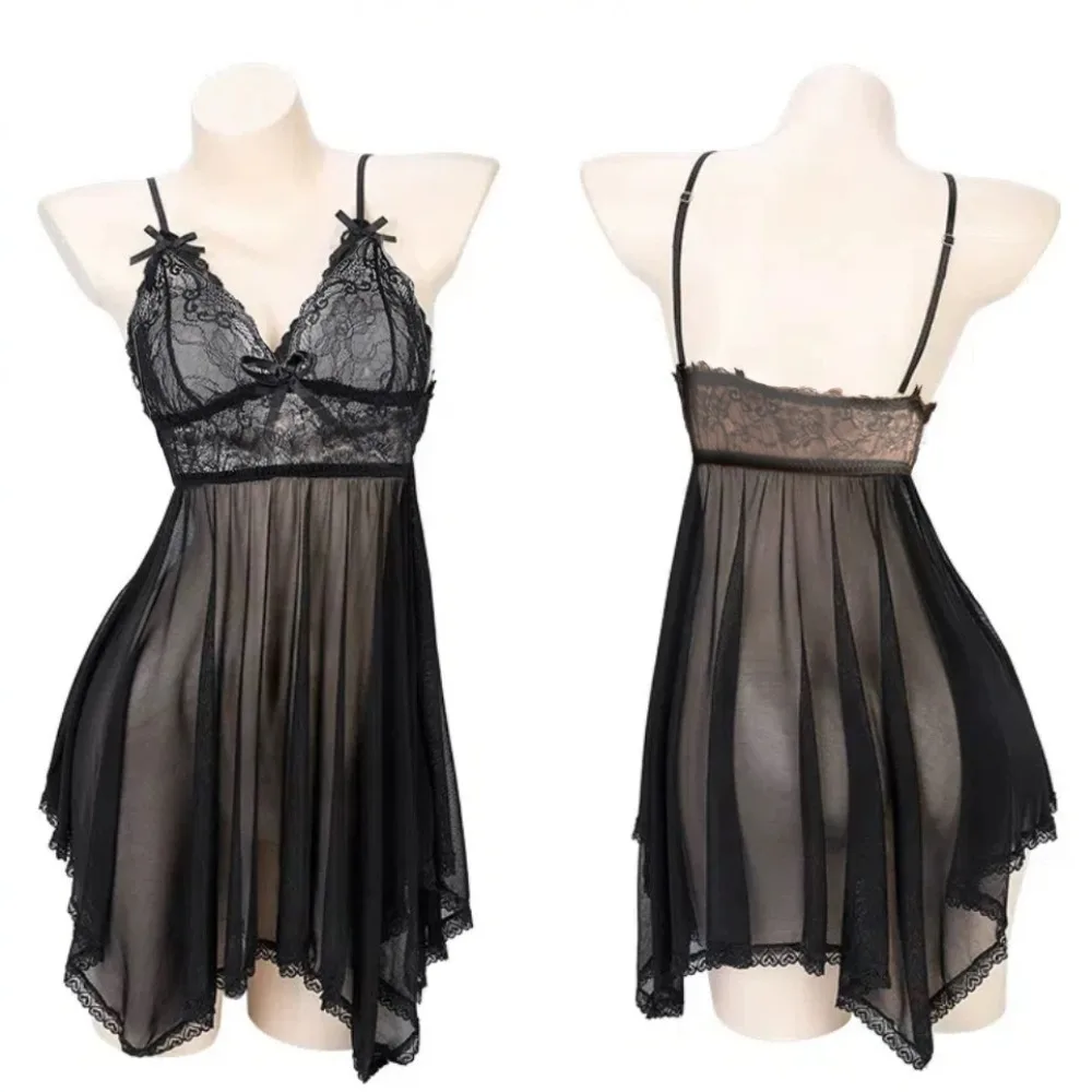 Elegant Nightgown Sexy Clothing Lace Skirt Mesh Slim Fit Bow Deep V Lace Skirt Transparent Nightdress Sexy Lingerie Dress Home
Elegant Nightgown Sexy Clothing Lace Skirt Mesh Slim Fit Bow Deep V Lace Skirt Transparent Nightdress Sexy Lingerie Dress Home