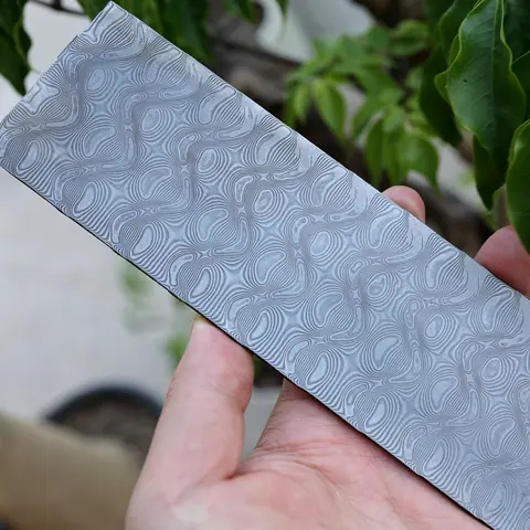 120-layer damascus steel billet bar soft annealed Knife Blade Steel for DIY Knife Making