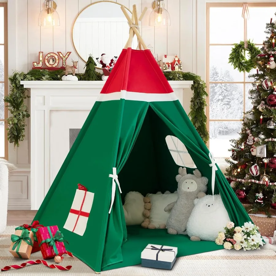 Christmas Tent for with Padded Mat Cotton Canvas Teepee Tent Indoor for Toddlers Play Tent for Girls Boys with Stars Lights Car
Christmas Tent for with Padded Mat Cotton Canvas Teepee Tent Indoor for Toddlers Play Tent for Girls Boys with Stars Lights Car