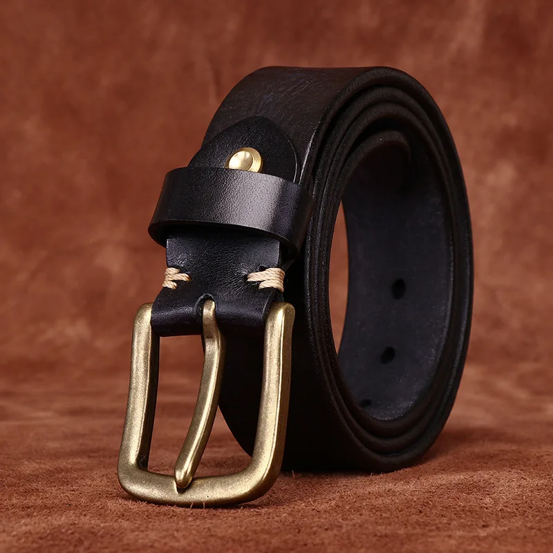 3.8 CM Pure Cowhide Genuine Leather Extra thick for Men's High Quality Jeans Retro Brass Buckle Belts Cowboy Male Designer
3.8 CM Pure Cowhide Genuine Leather Extra thick for Men's High Quality Jeans Retro Brass Buckle Belts Cowboy Male Designer