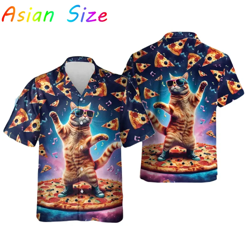Рубашка с 3D принтом Harajuku Black Cat Pizza для мужчин и женщин, повседневные модные рубашки с короткими рукавами, уличные блузки большого размера на пуговицах с лацканами
Рубашка с 3D принтом Harajuku Black Cat Pizza для мужчин и женщин, повседневные модные рубашки с короткими рукавами, уличные блузки большого размера на пуговицах с лацканами