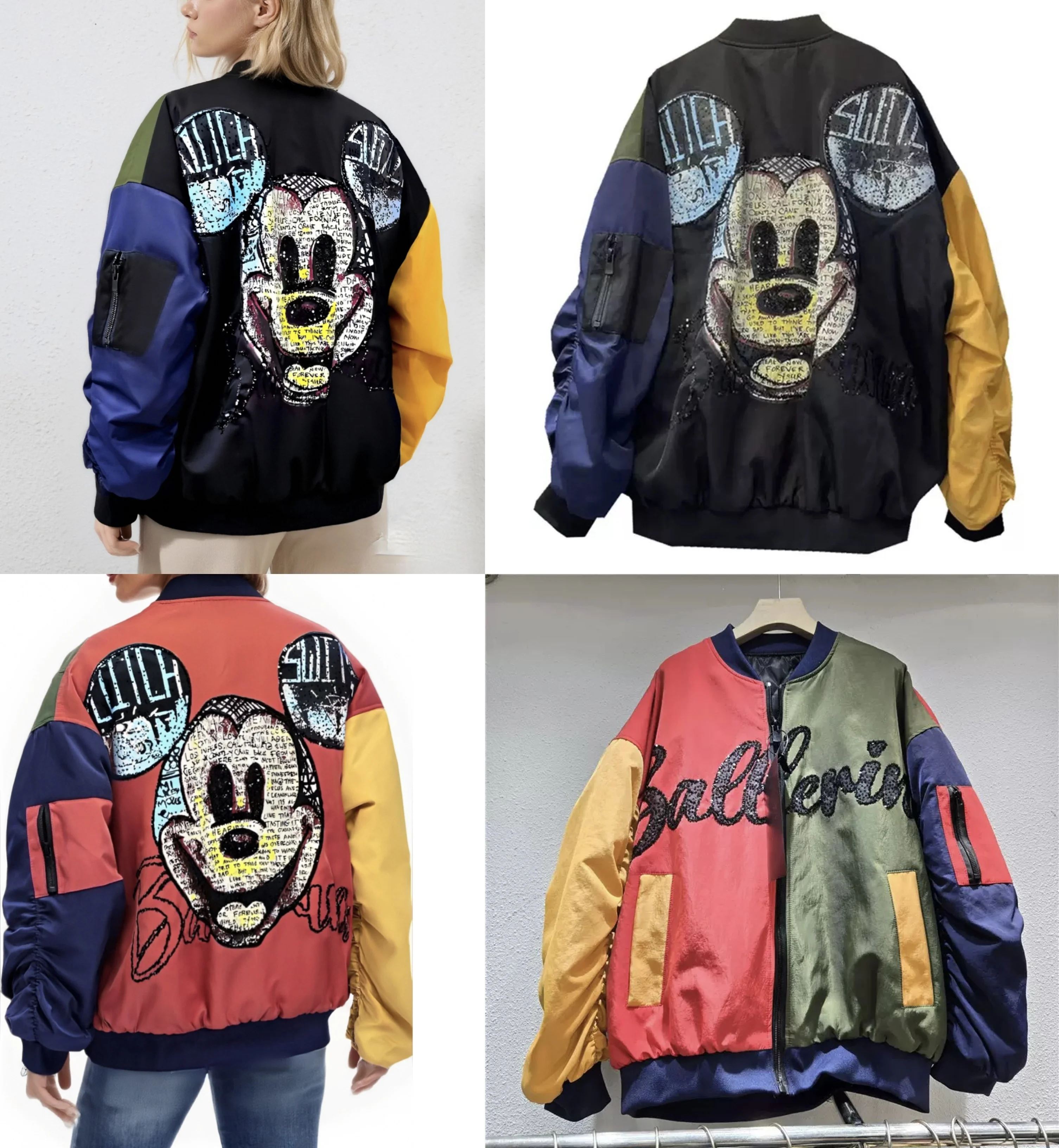 European and American autumn and winter stand up collar loose cartoon printed fabric sequin baseball jacket cotton jacket
European and American autumn and winter stand up collar loose cartoon printed fabric sequin baseball jacket cotton jacket