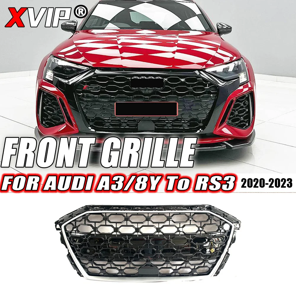 XVIP RS3 решетка в форме сот, хромированный гриль для Audi A3 RS3 8Y 2020-2023, Серебряная рама, высокое качество, АБС, передний бампер, решетка
XVIP RS3 решетка в форме сот, хромированный гриль для Audi A3 RS3 8Y 2020-2023, Серебряная рама, высокое качество, АБС, передний бампер, решетка