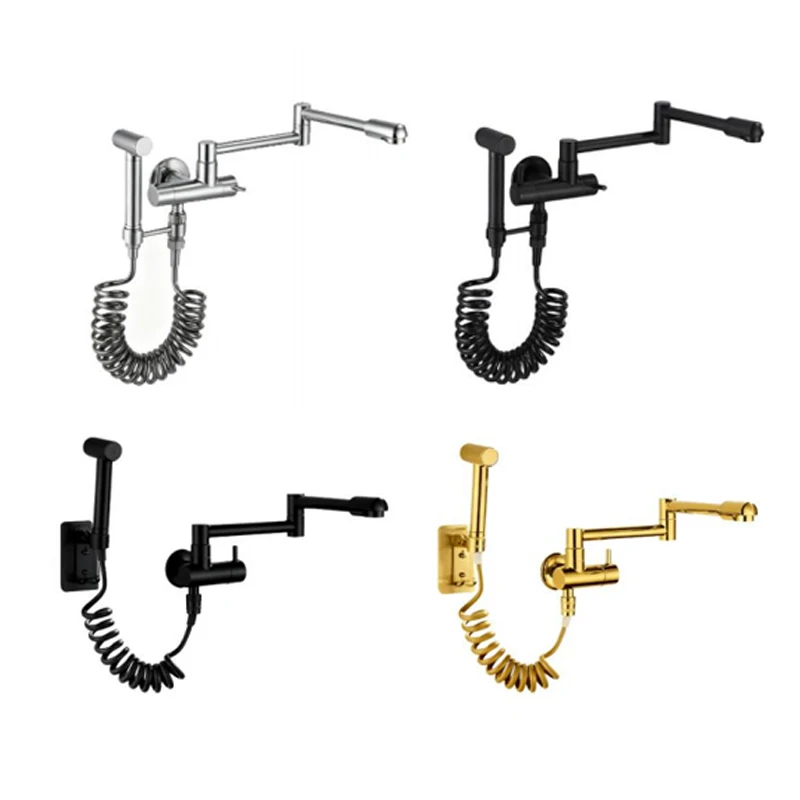Folding kitchen wall-mounted single cold faucet, brass rotary folding multi-function
Folding kitchen wall-mounted single cold faucet, brass rotary folding multi-function