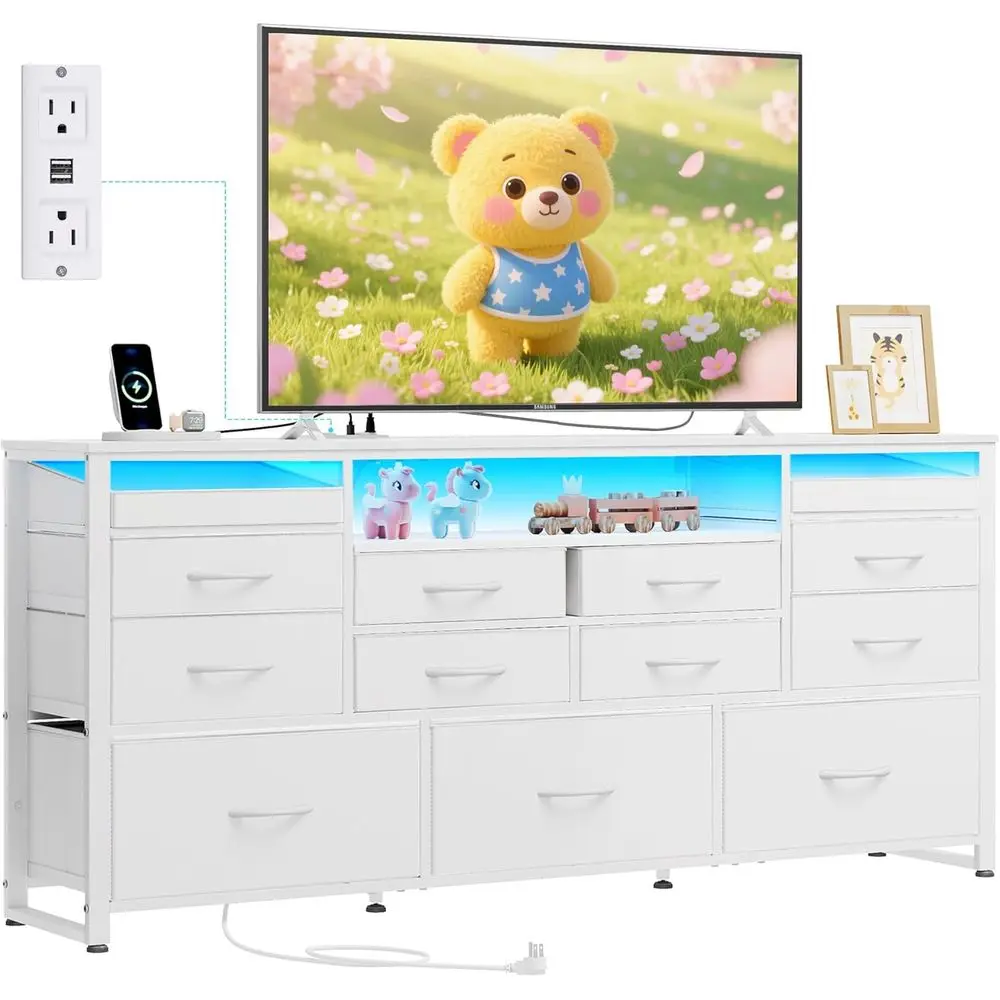 Extra-Long Dresser or Bedroom TV Stand for 55-65 Inch TVs, 13 Drawer Wide with Wooden Top, Large Storage Chest
Extra-Long Dresser or Bedroom TV Stand for 55-65 Inch TVs, 13 Drawer Wide with Wooden Top, Large Storage Chest