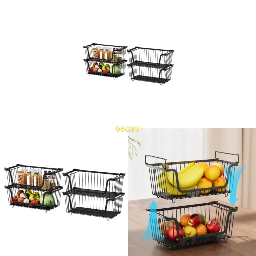 96GF 4 Pack Black Commercial Wire Baskets with Nonslip Base Vegetable Fruit Basket Perfect for Vertical Refrigerator Storage
96GF 4 Pack Black Commercial Wire Baskets with Nonslip Base Vegetable Fruit Basket Perfect for Vertical Refrigerator Storage