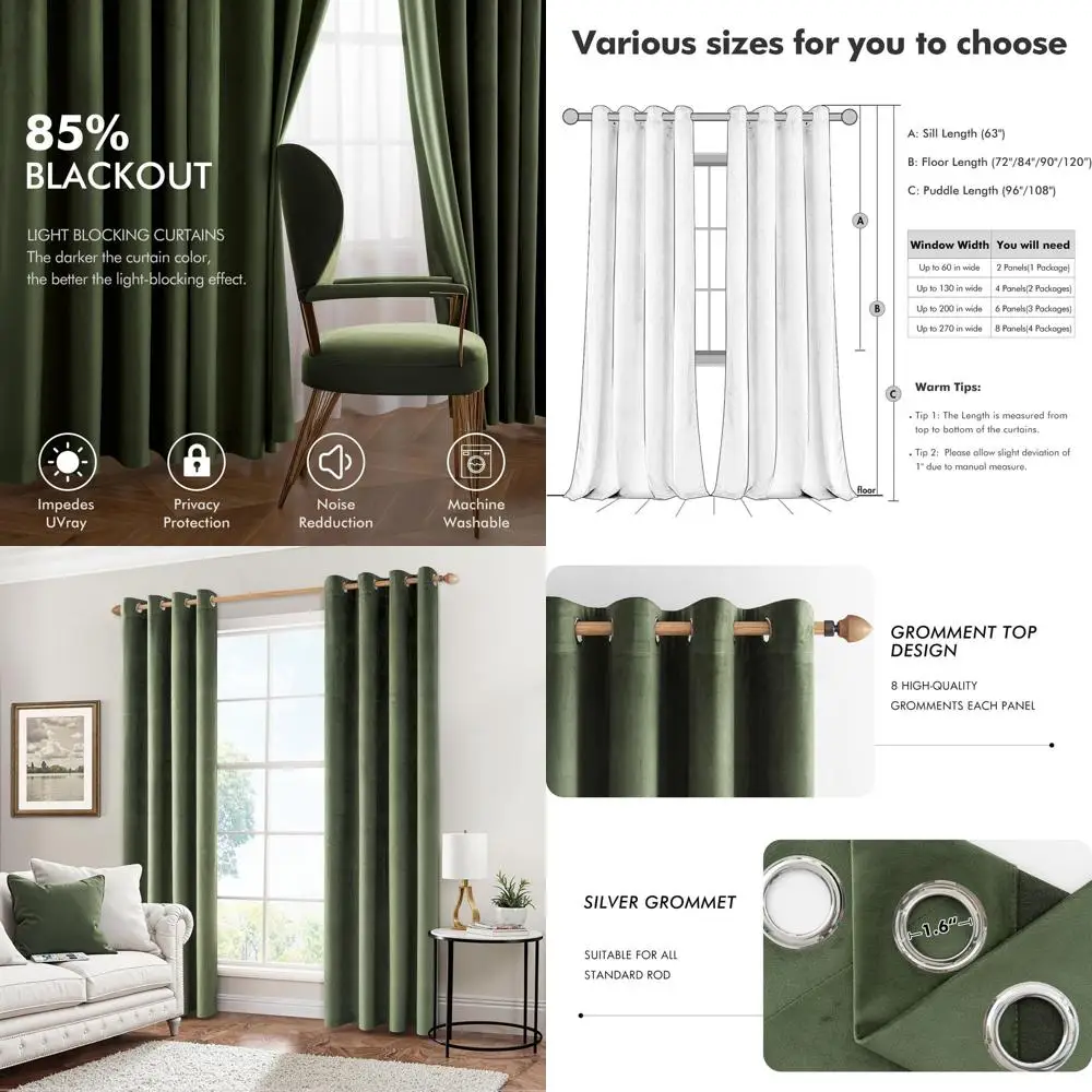 Оливково-зеленые бархатные 102 затемняющие изолированные звукоизоляционные шторы для конфиденциальности, набор из 2 шт.
Оливково-зеленые бархатные 102 затемняющие изолированные звукоизоляционные шторы для конфиденциальности, набор из 2 шт.