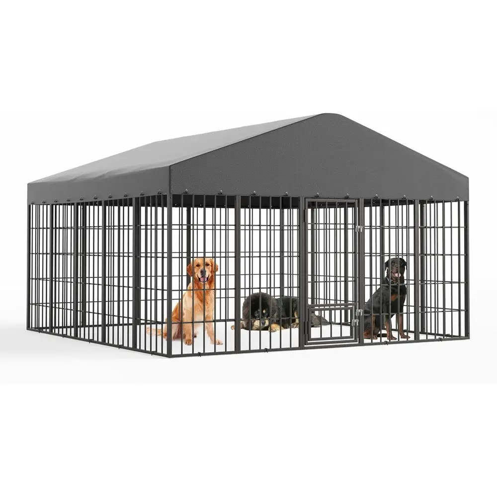 10x10x6 ft Large Outdoor Dog Kennel - Heavy Duty Galvanized Steel with Feeding Door, Double Locks, and UV-Resistant Waterproof C
10x10x6 ft Large Outdoor Dog Kennel - Heavy Duty Galvanized Steel with Feeding Door, Double Locks, and UV-Resistant Waterproof C