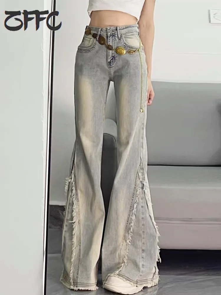 American Retro Flared Jeans Women's Spring Design Slimming Hemline High Waist Denim Pants Straight Cut Non-Stretch Casual Wear
American Retro Flared Jeans Women's Spring Design Slimming Hemline High Waist Denim Pants Straight Cut Non-Stretch Casual Wear