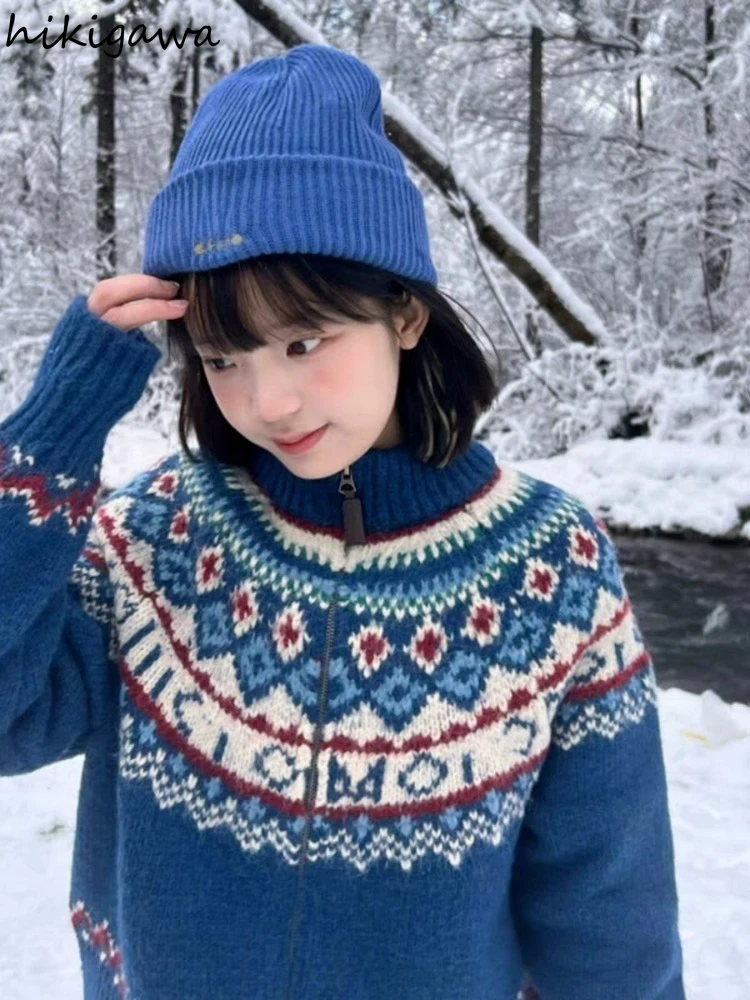 Autumn Winter Clothes Women Cardigan Jackets Sueter Mujer Stand Neck Zipper Print Pull Femme Casual Fashion Knitted Sweater Tops
Autumn Winter Clothes Women Cardigan Jackets Sueter Mujer Stand Neck Zipper Print Pull Femme Casual Fashion Knitted Sweater Tops