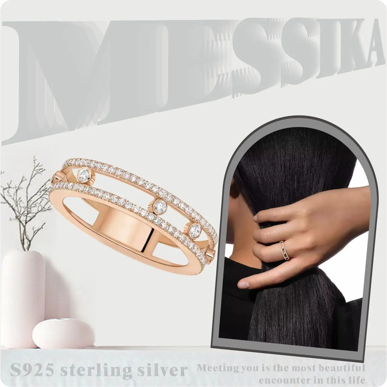 2024 New MOVE ROMANE Wedding Ring MESSIK S925 Sterling Silver Classic Double Layer Diamond Ring for Women Luxury Jewelry
2024 New MOVE ROMANE Wedding Ring MESSIK S925 Sterling Silver Classic Double Layer Diamond Ring for Women Luxury Jewelry