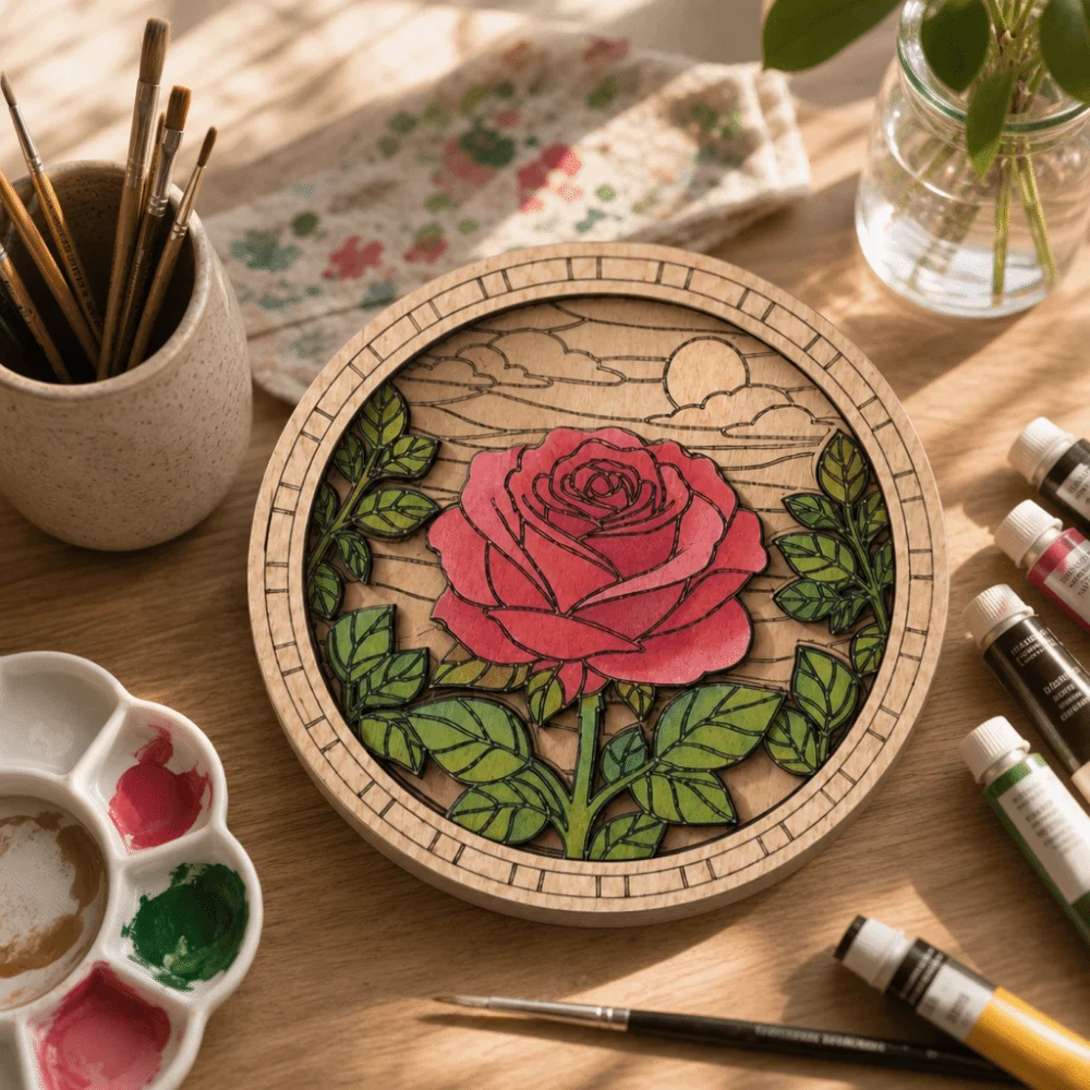 Woodworking Crafts 3 Layers Wooden Rose Painting Set Coloring Flower 2D Flat Rose Art Set Art Craft DIY Painting Creative Gift
Woodworking Crafts 3 Layers Wooden Rose Painting Set Coloring Flower 2D Flat Rose Art Set Art Craft DIY Painting Creative Gift
