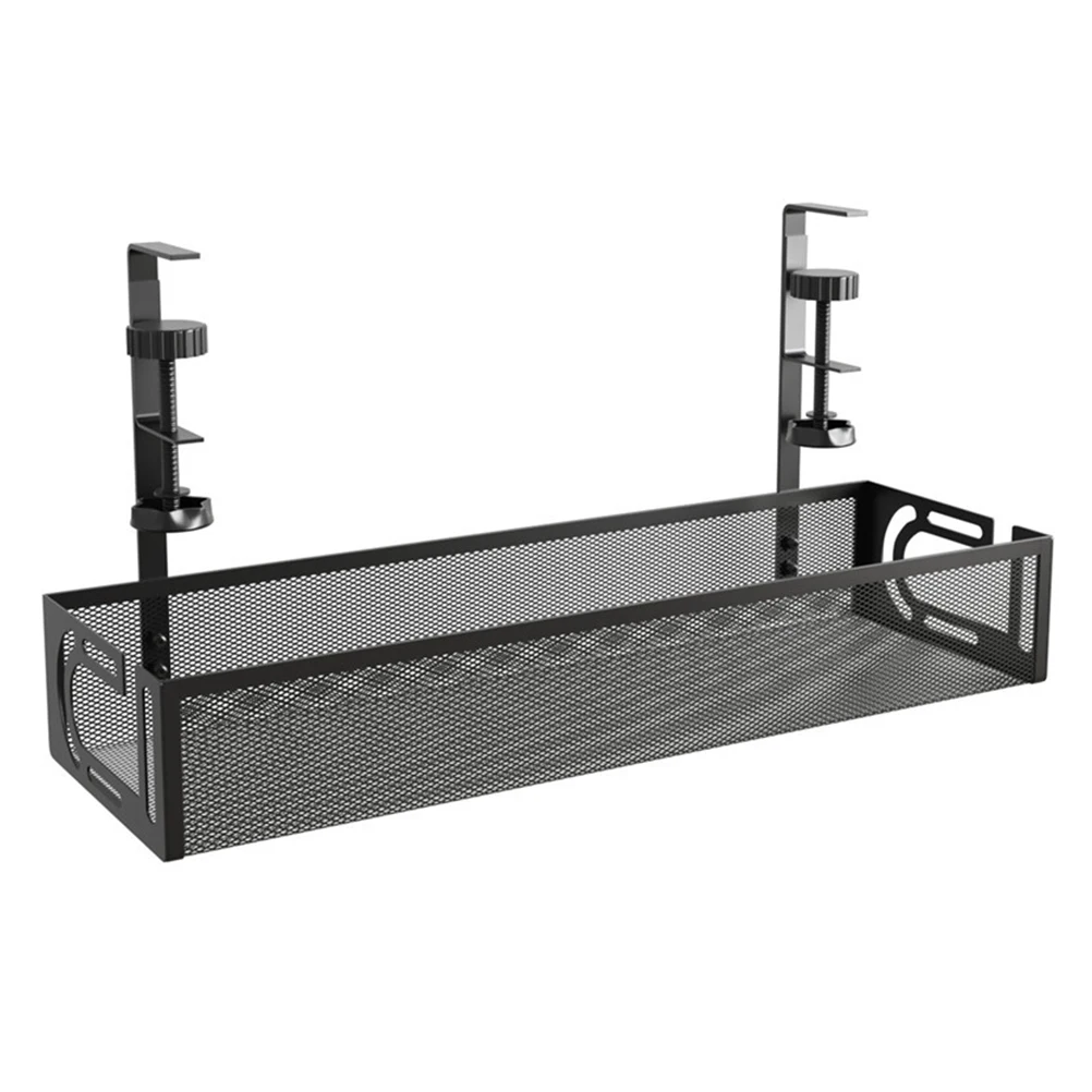 Cable Management Tray under Desk Office Organizer Black Metal Wire Cord Holder Storage Rack for Desktop Charging Cables
Cable Management Tray under Desk Office Organizer Black Metal Wire Cord Holder Storage Rack for Desktop Charging Cables