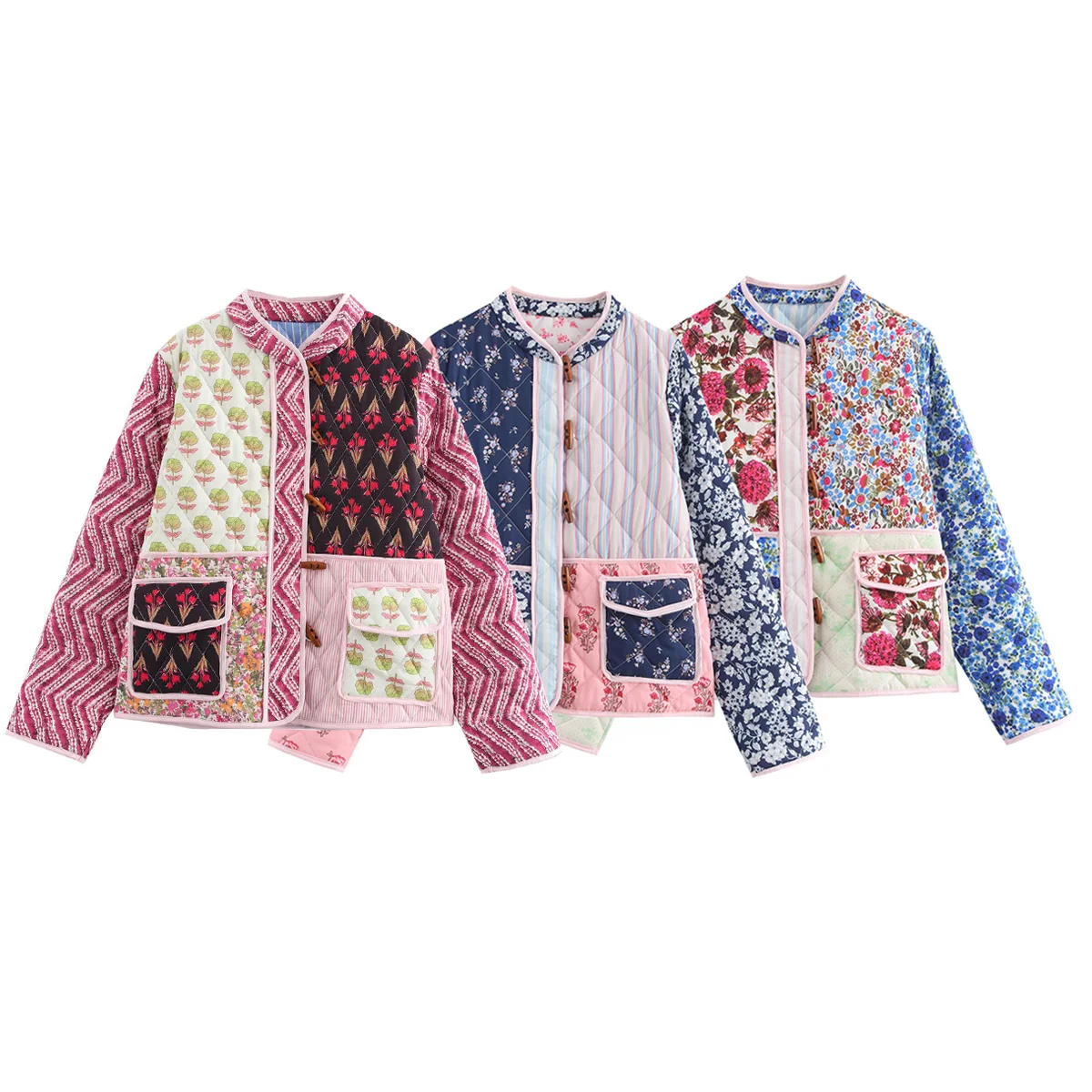 Winter Fashion Women's Vintage Kawaii Pink Floral Patchwork Long Sleeve Quilted Padded Jacket Woman Boho Style Short Padded Coat
Winter Fashion Women's Vintage Kawaii Pink Floral Patchwork Long Sleeve Quilted Padded Jacket Woman Boho Style Short Padded Coat