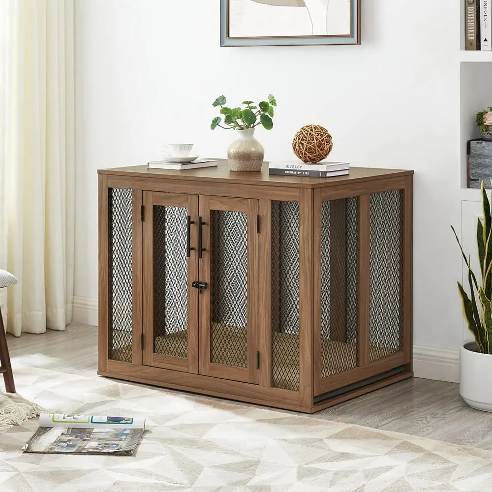 Furniture Dog Crate with Tray for Large Dogs, Indoor Aesthetic Kennel Pet House Dog Cage with Door,
Furniture Dog Crate with Tray for Large Dogs, Indoor Aesthetic Kennel Pet House Dog Cage with Door,