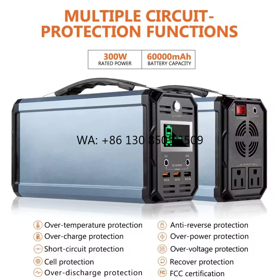 Portable Power Station 300W 222Wh Lithium Ion Battery USB DC AC Output For Outdoor Camping Working Home Emergency Use
Portable Power Station 300W 222Wh Lithium Ion Battery USB DC AC Output For Outdoor Camping Working Home Emergency Use
