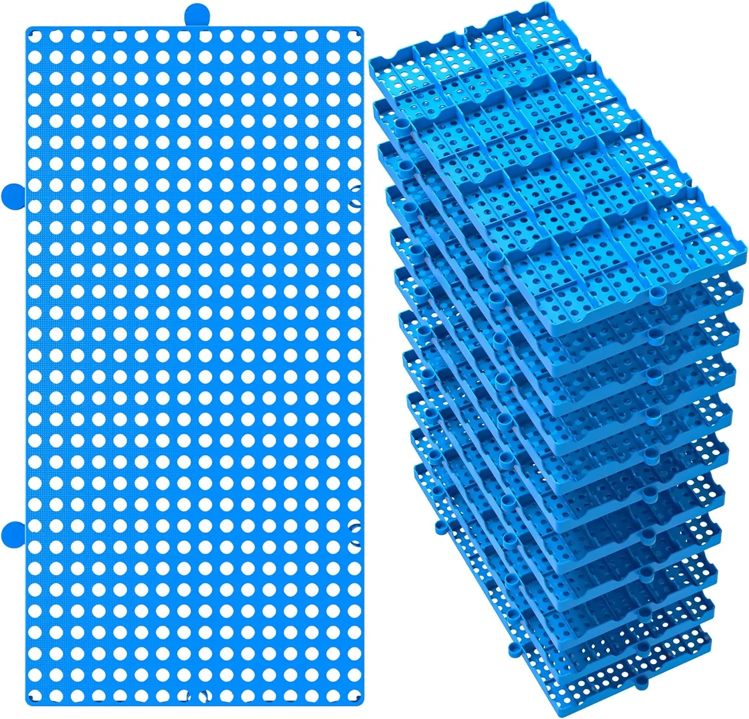 10-Pack Lightweight Plastic Pallets for Storage, 23.6x11.8x1.18 Inch Interlocking Floor Tiles - Blue
10-Pack Lightweight Plastic Pallets for Storage, 23.6x11.8x1.18 Inch Interlocking Floor Tiles - Blue