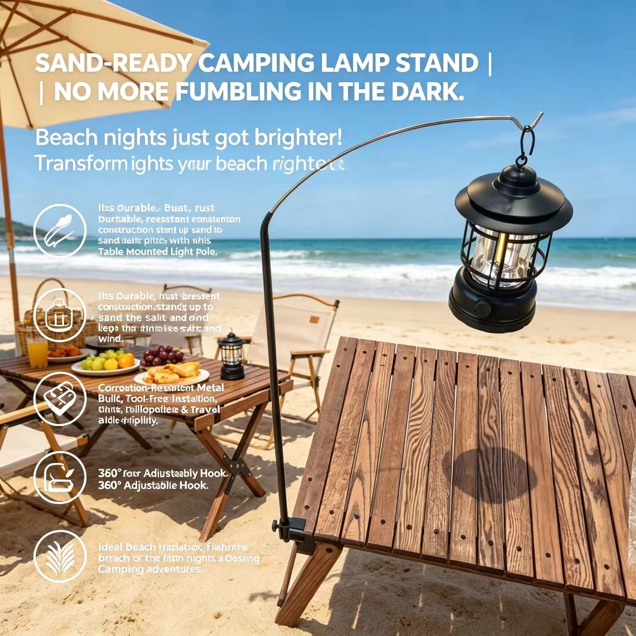 Portable Tabletop Light Pole – Camping Lamp Pole, Heavy Load, Foldable, Extendable, Easy Storage for BBQ/Beach/Picnic/Travel/Pat
Portable Tabletop Light Pole – Camping Lamp Pole, Heavy Load, Foldable, Extendable, Easy Storage for BBQ/Beach/Picnic/Travel/Pat