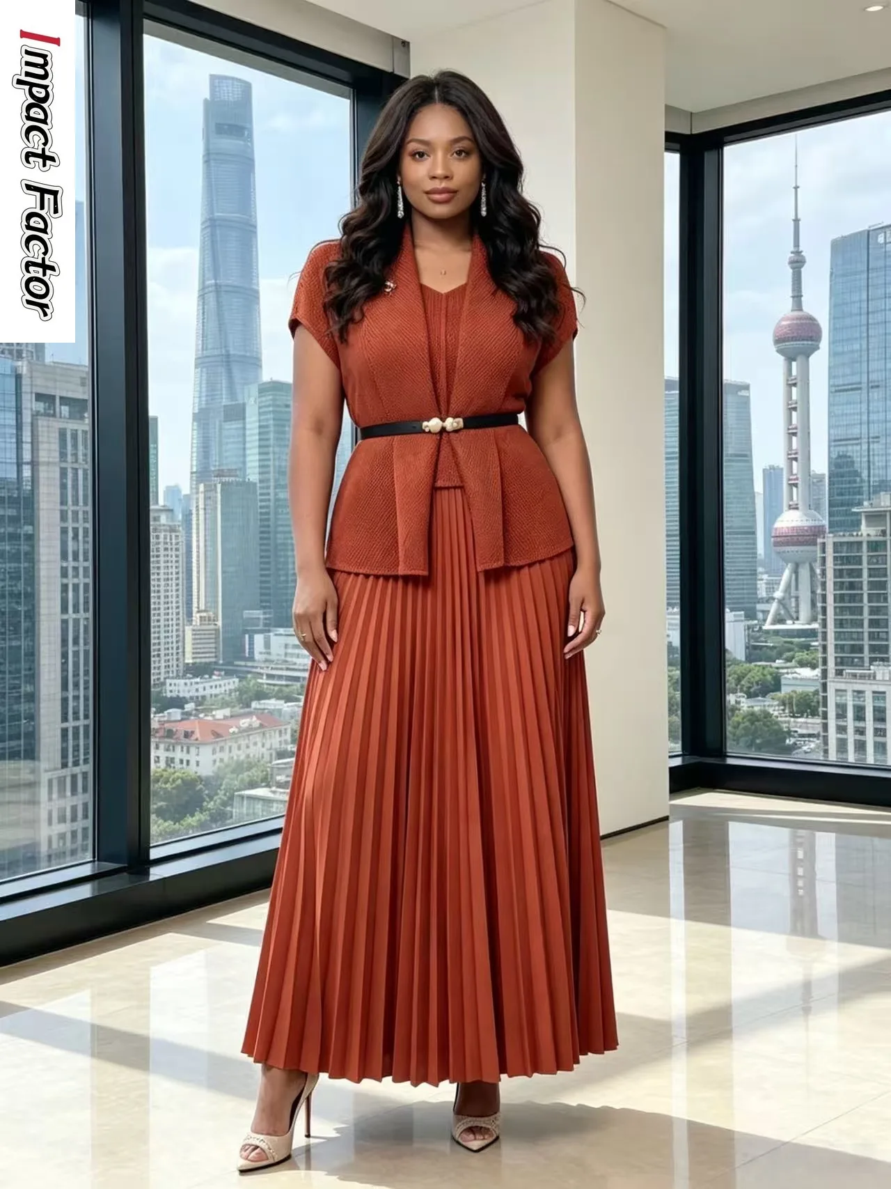 2026 African Miyake Pleated New Fashion Temperament Suit Design Top Long Skirt Two-piece Women's Clothing
2026 African Miyake Pleated New Fashion Temperament Suit Design Top Long Skirt Two-piece Women's Clothing