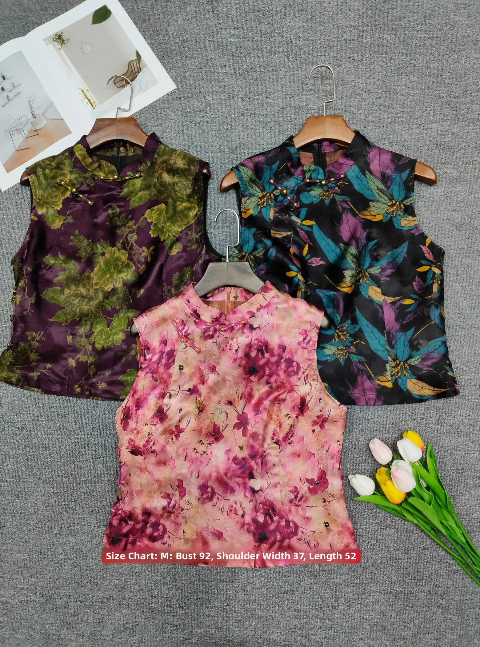 Elegant Silk No-Sleeve Shirt Women's Short Stand Collar Vest Fashionable Outerwear Breathable Comfortable Straight Cut Blouse
Elegant Silk No-Sleeve Shirt Women's Short Stand Collar Vest Fashionable Outerwear Breathable Comfortable Straight Cut Blouse
