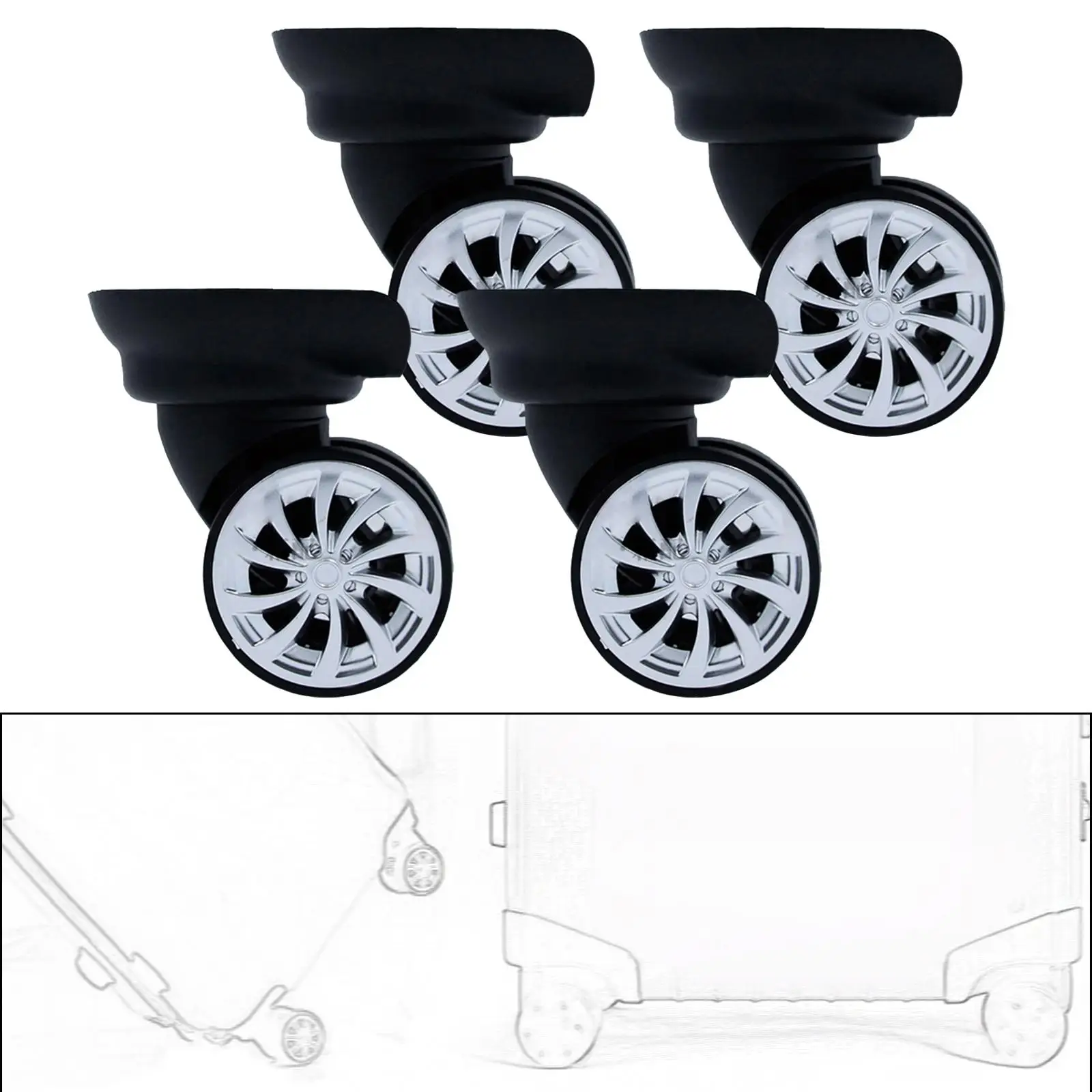 4Pcs Replacement Luggage Suitcase Wheels PP Pet Black Suitcase Caster Wheels
4Pcs Replacement Luggage Suitcase Wheels PP Pet Black Suitcase Caster Wheels