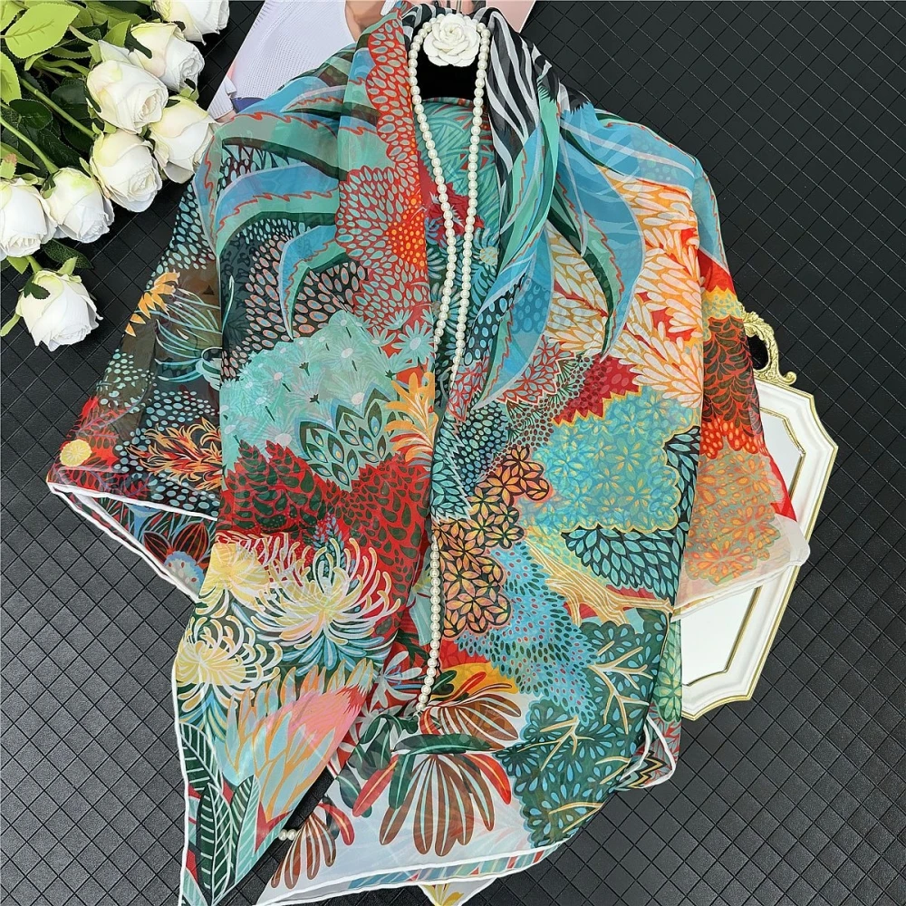 Sun Protection Lightweight Georgette Plant Jungle Women's Shawl Travel Large Square Scarf Neck Warmer Head Scarf
Sun Protection Lightweight Georgette Plant Jungle Women's Shawl Travel Large Square Scarf Neck Warmer Head Scarf