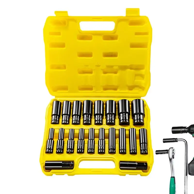 Deep Socket Set 8-32MM Deep Metric Socket Set 1/2 Inch Extension Driver Adapter Extractor Tool 20X For Mechanic Automotive
Deep Socket Set 8-32MM Deep Metric Socket Set 1/2 Inch Extension Driver Adapter Extractor Tool 20X For Mechanic Automotive
