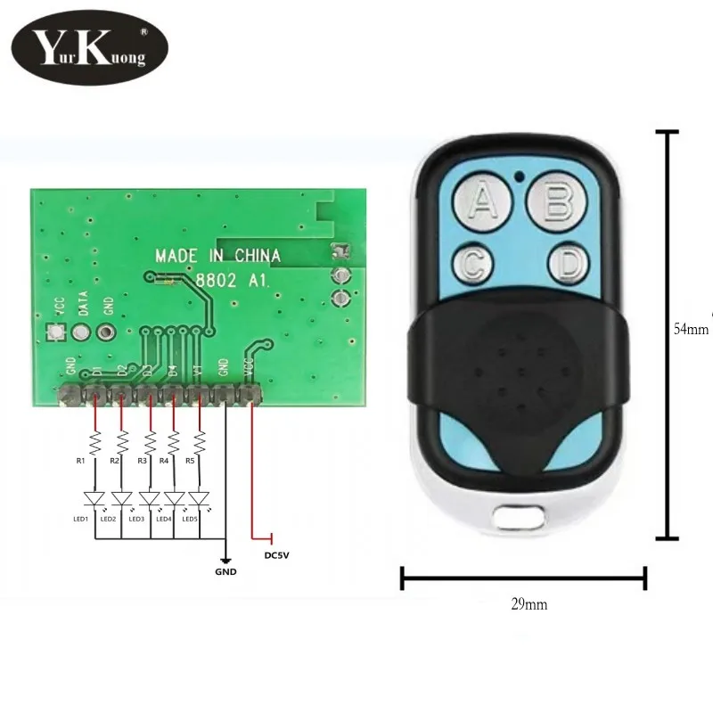 433 Rolling Code 4CH TTL Receiver Module Wirelss Relay Circuit Driver IPEX1 Base Long Range Anti-interference RF Remote Control
433 Rolling Code 4CH TTL Receiver Module Wirelss Relay Circuit Driver IPEX1 Base Long Range Anti-interference RF Remote Control