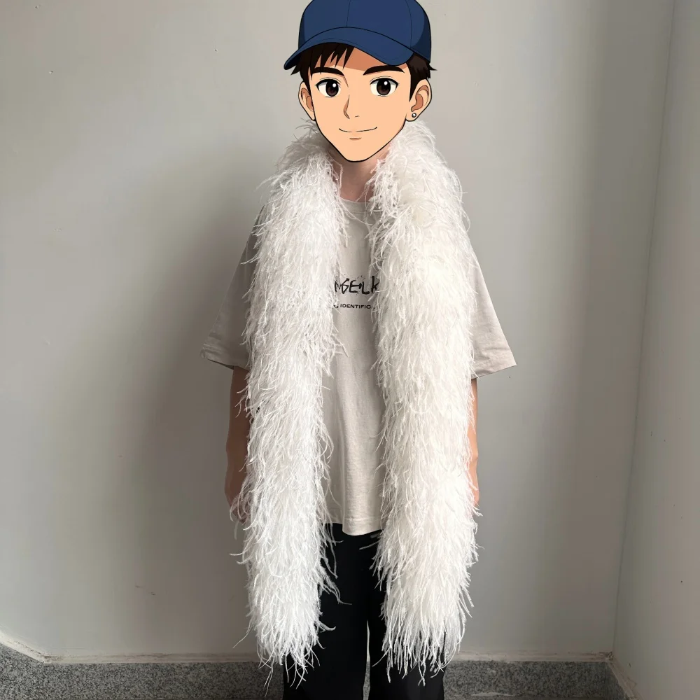 6/10 Ply Ostrich Feathers Boa 2Meter Long Black White Fluffy Feather Scarf For Party Costume Stage Decor Wedding Dress Accessory
6/10 Ply Ostrich Feathers Boa 2Meter Long Black White Fluffy Feather Scarf For Party Costume Stage Decor Wedding Dress Accessory