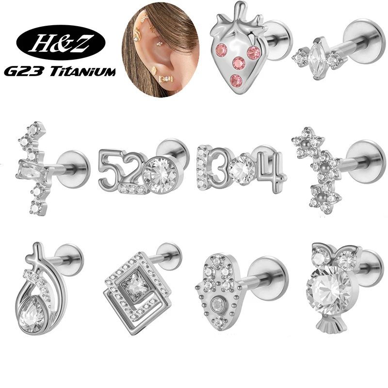 2PC G23 Titanium Ear Studs Internal Thread Flatback CZ Digital Geometry Lip Stud Helix Tragus Cartilage Labret Piercing Jewelry
2PC G23 Titanium Ear Studs Internal Thread Flatback CZ Digital Geometry Lip Stud Helix Tragus Cartilage Labret Piercing Jewelry