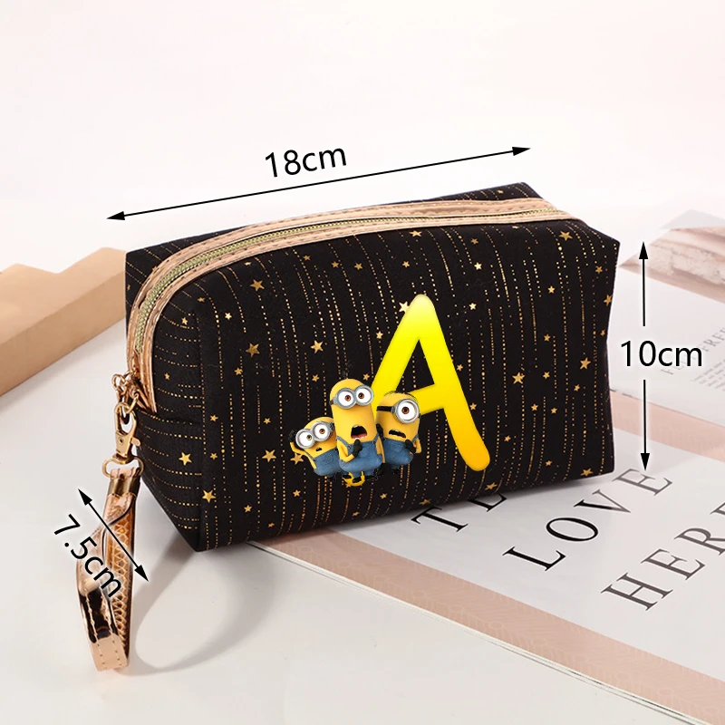 Cute Minionss Woman Cosmetic Bag Girl Meteor Stamping Despicable Mes Letters A-Z Anime Kawaii Zipper Makeup Toiletry Storage Bag
Cute Minionss Woman Cosmetic Bag Girl Meteor Stamping Despicable Mes Letters A-Z Anime Kawaii Zipper Makeup Toiletry Storage Bag