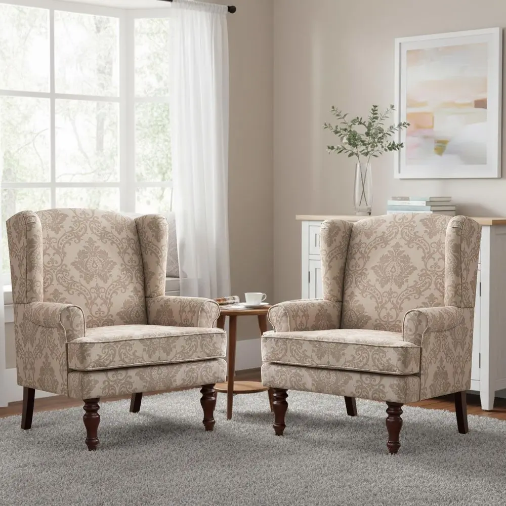 Printed Wingback Accent Chair, Linen Upholstered High Back Armchair, Comfy Reading Chair for Living Room Bedroom Study, 300lbs
Printed Wingback Accent Chair, Linen Upholstered High Back Armchair, Comfy Reading Chair for Living Room Bedroom Study, 300lbs