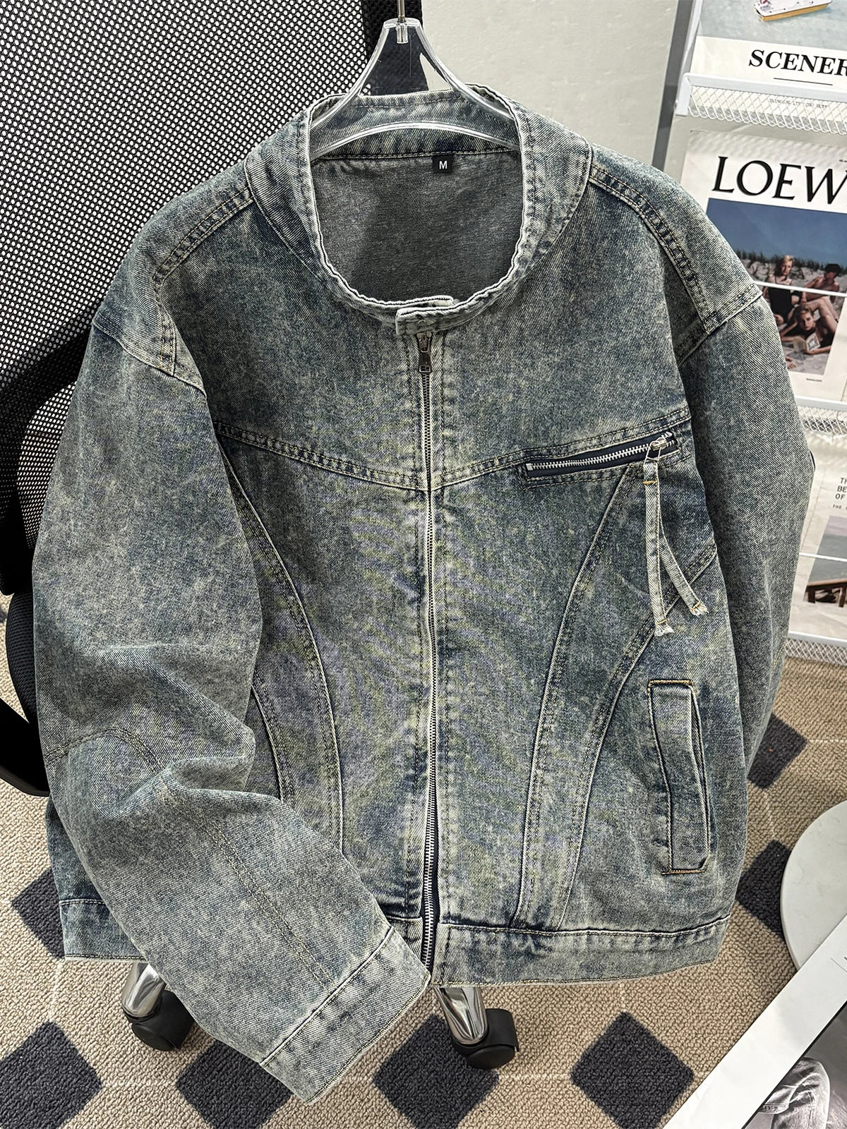 Washed Denim Motorcycle Jacket Men's Fashion Short Coat Deconstructed Design Heavyweight American Style Youth Popular Loose Fit
Washed Denim Motorcycle Jacket Men's Fashion Short Coat Deconstructed Design Heavyweight American Style Youth Popular Loose Fit