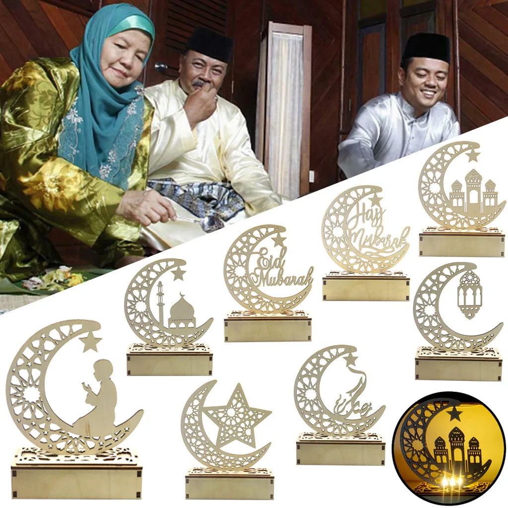 Moon Wooden Craft EID Mubarak Decor украшения на Рамадан фонарь Рамадан Kareem исламский мусульманский Eid Al-fitr декоративные принадлежности. 
Moon Wooden Craft EID Mubarak Decor украшения на Рамадан фонарь Рамадан Kareem исламский мусульманский Eid Al-fitr декоративные принадлежности.
