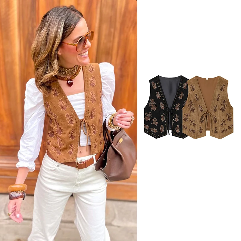 Spring Women's New Vest Jackets 2026 New Fashion Retro Embroidery Elegant Young Women's Jackets Blouse Street Chic Travel Coats
Spring Women's New Vest Jackets 2026 New Fashion Retro Embroidery Elegant Young Women's Jackets Blouse Street Chic Travel Coats