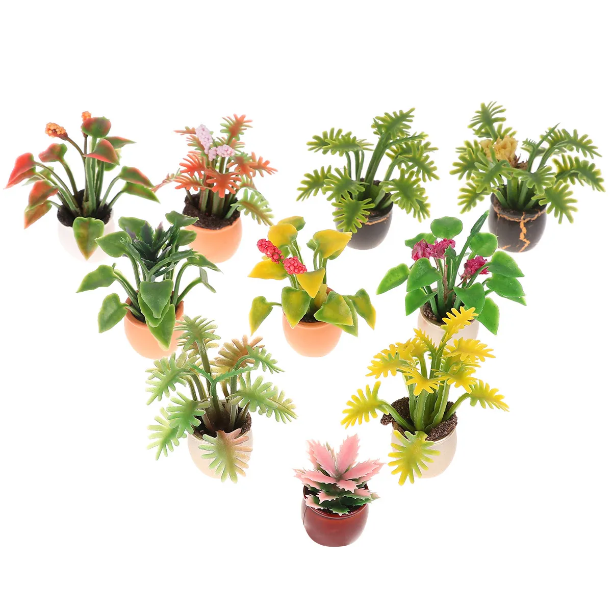 10Pcs Mini Plastic Potted Colorful Bonsai Plants Durable Non-Deform Balcony Desktop Ornaments Garden Scene Layout Accessories
10Pcs Mini Plastic Potted Colorful Bonsai Plants Durable Non-Deform Balcony Desktop Ornaments Garden Scene Layout Accessories
