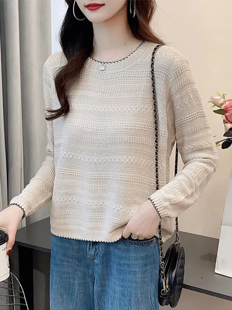 Faionable round Ne Knitted Long Sve Loose Women's Top Spring New Sle Outerwear Mom's irt Casual Knitwear
Faionable round Ne Knitted Long Sve Loose Women's Top Spring New Sle Outerwear Mom's irt Casual Knitwear