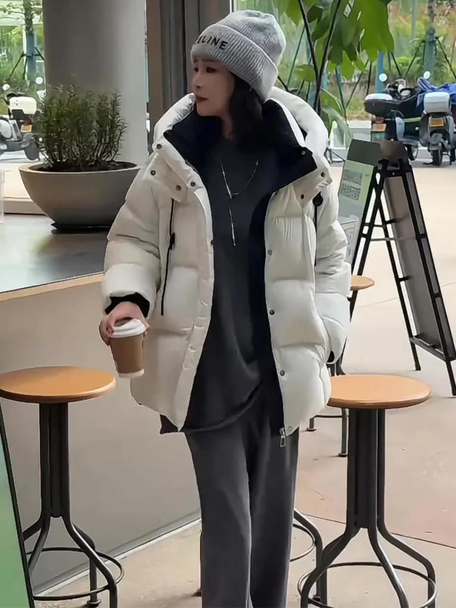 Casual Sle Hooded Du down Jaet Women's Thiened Winter Coat 90 White Du Feather Mid-Length Slimming Bread Sle
Casual Sle Hooded Du down Jaet Women's Thiened Winter Coat 90 White Du Feather Mid-Length Slimming Bread Sle