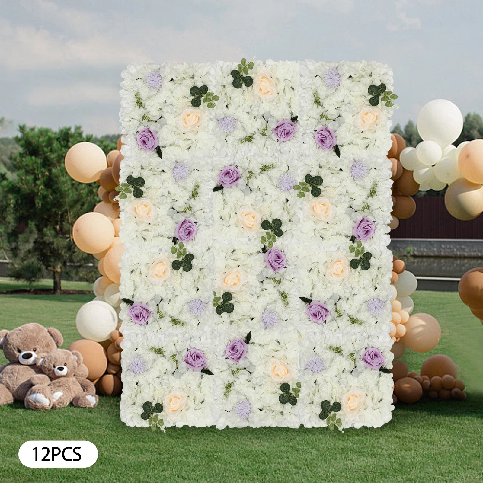 12-Piece Artificial Flower Wall, Realistic Dahlia, Champagne Rose, Chrysanthemum with Pinhole Locking System for Seamless
12-Piece Artificial Flower Wall, Realistic Dahlia, Champagne Rose, Chrysanthemum with Pinhole Locking System for Seamless