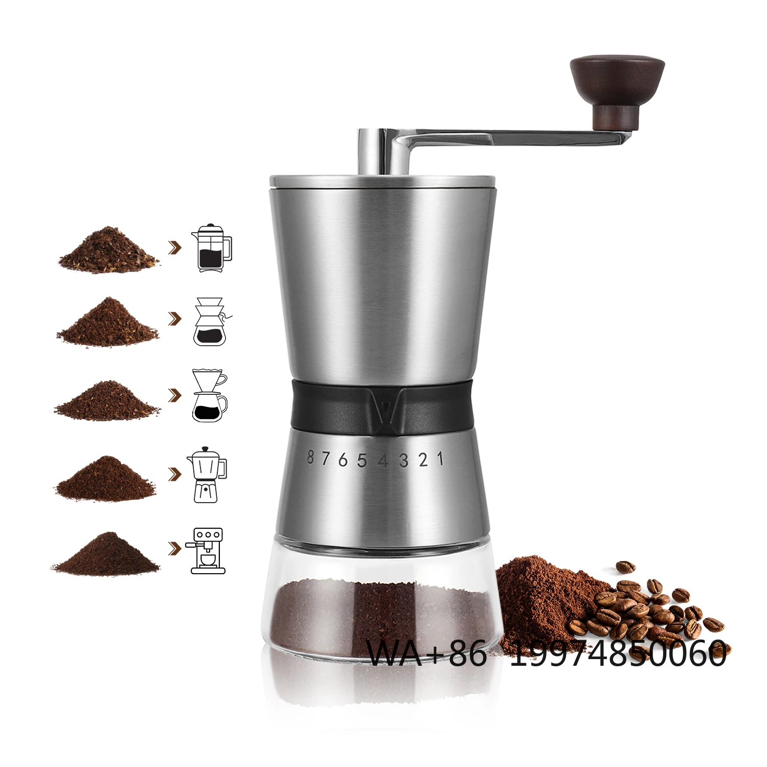 Manual Coffee Grinder, Coffee Accessory Tools, Stainless Steel and Ceramic High Quality Material
Manual Coffee Grinder, Coffee Accessory Tools, Stainless Steel and Ceramic High Quality Material