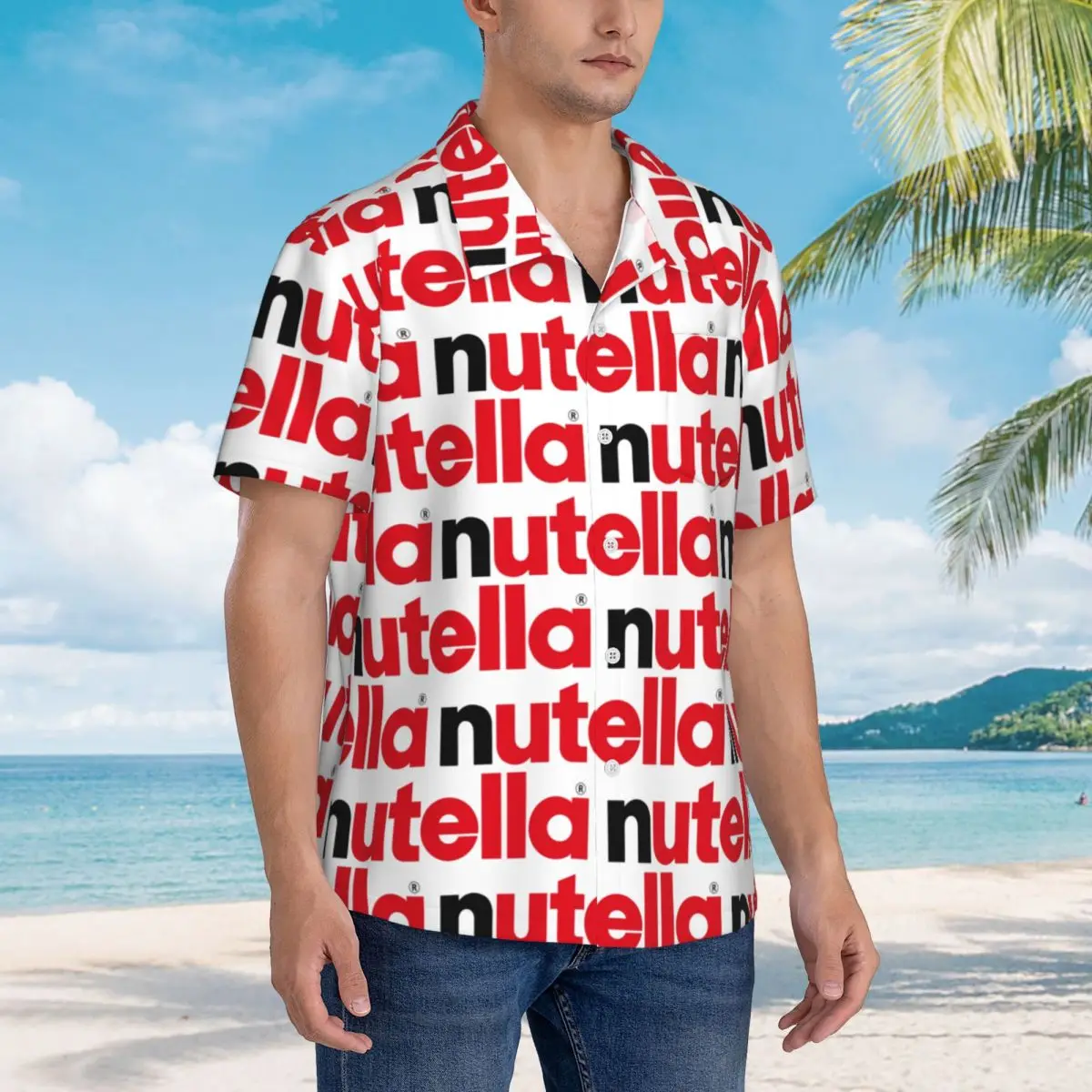 Nutella Hawaiian Shirts Funny Men Short Sleeve Shirt for Summer Beach Men's Lapel Tops
Nutella Hawaiian Shirts Funny Men Short Sleeve Shirt for Summer Beach Men's Lapel Tops
