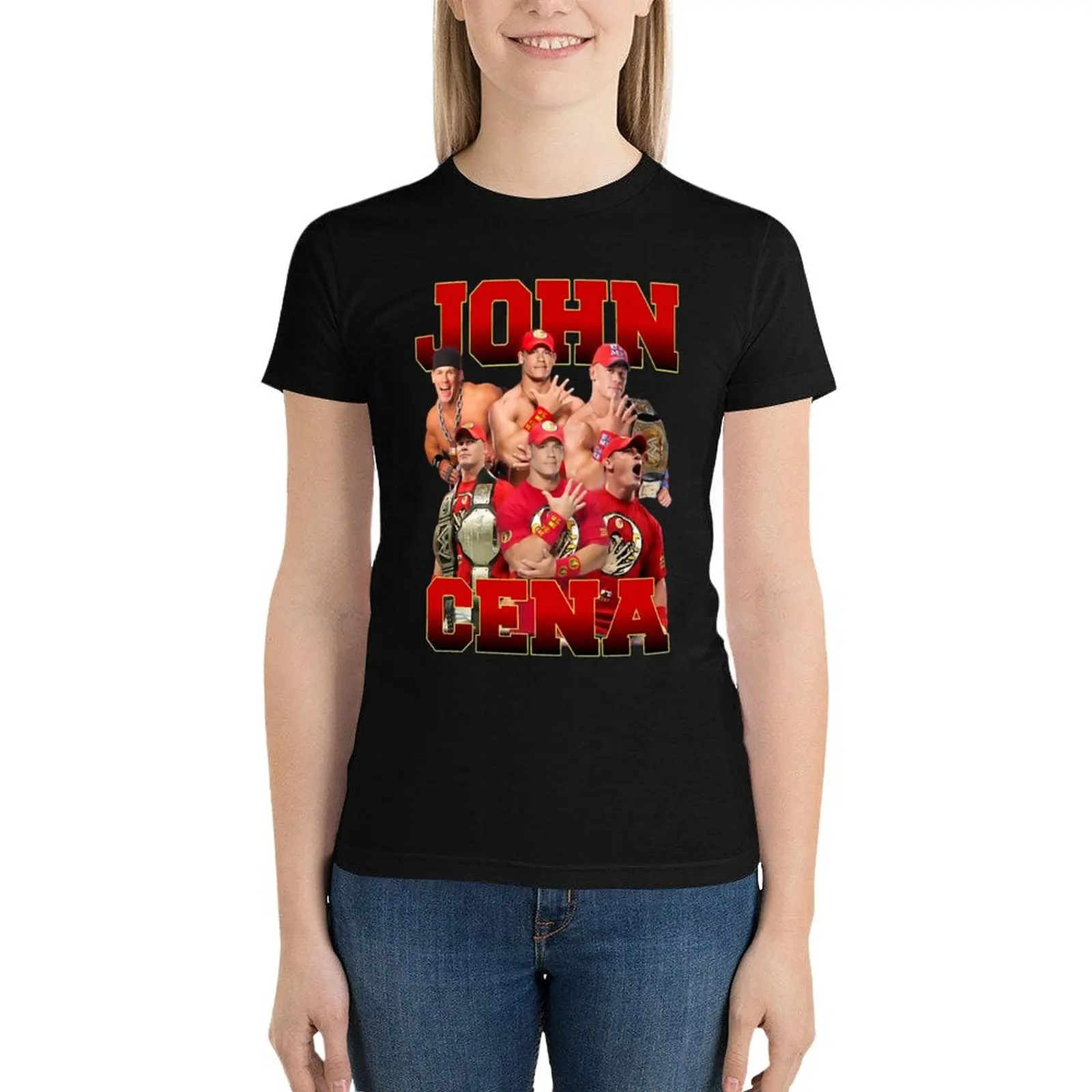 John wrestler Cena BOOTLEG DESIGN T-Shirt funny graphics cropped t shirts for Women
John wrestler Cena BOOTLEG DESIGN T-Shirt funny graphics cropped t shirts for Women