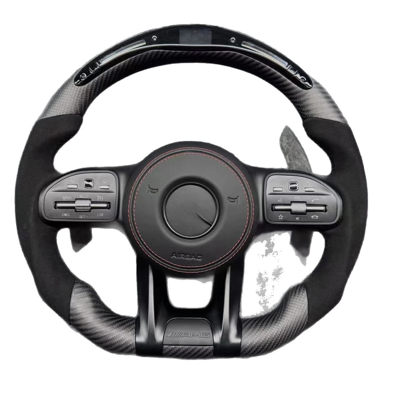 Applicable to Mercedes-Benz AMG matte carbon fiber steering wheel assembly alcantara flip fur LED competitive style old and new
Applicable to Mercedes-Benz AMG matte carbon fiber steering wheel assembly alcantara flip fur LED competitive style old and new