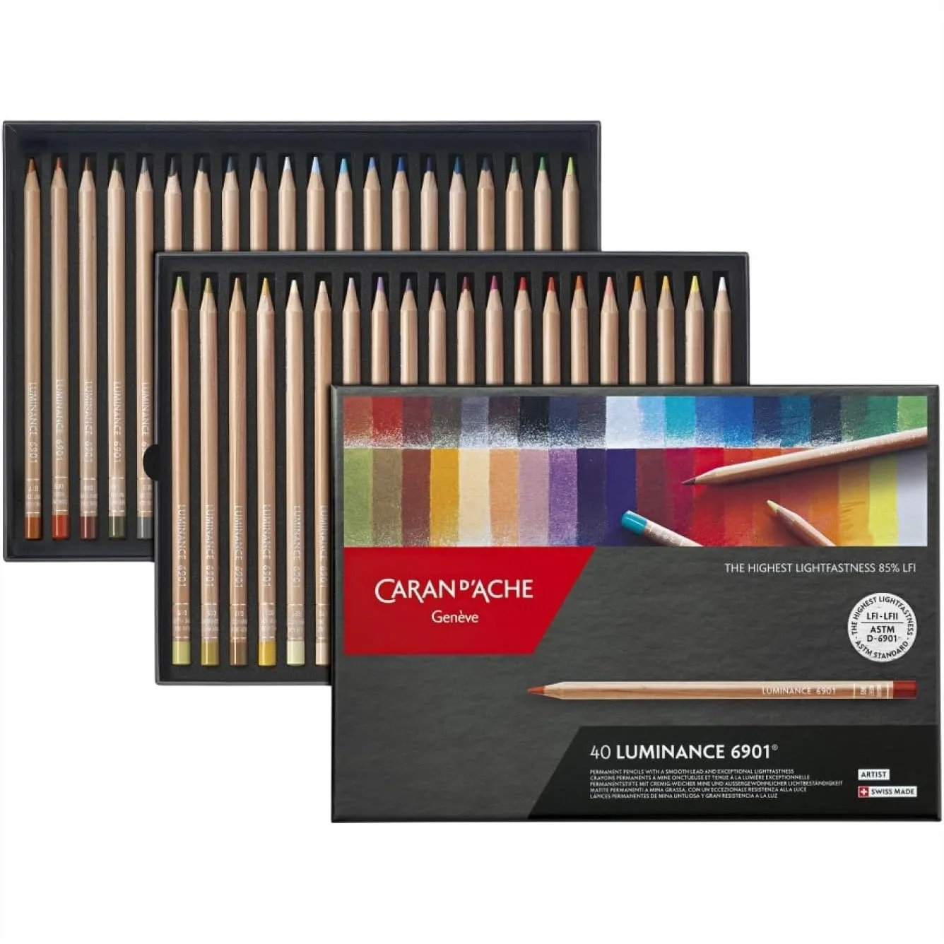 Colored Pencil Set of 40, High Lightfastness and Smoothness, Swiss Made, Blendable and Layerable for Stunning Art
Colored Pencil Set of 40, High Lightfastness and Smoothness, Swiss Made, Blendable and Layerable for Stunning Art