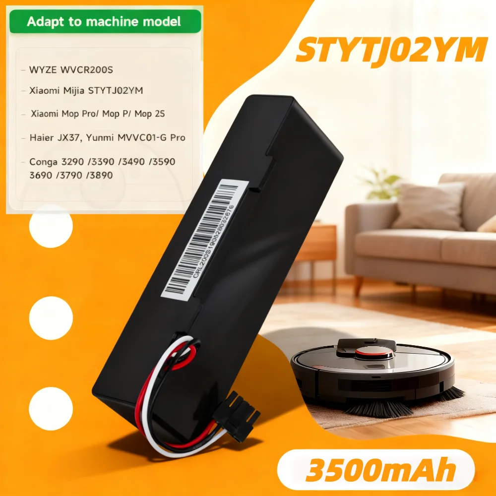STYTJ02YM Battery Replacemen 14.8V for Xiaomi Mijia LDS Vacuum Cleaner,Mi Robot Vacuum-Mop P,Mi Robot Vacuum-Mop 2S/Haier JX37.
STYTJ02YM Battery Replacemen 14.8V for Xiaomi Mijia LDS Vacuum Cleaner,Mi Robot Vacuum-Mop P,Mi Robot Vacuum-Mop 2S/Haier JX37.